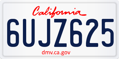 CA license plate 6UJZ625