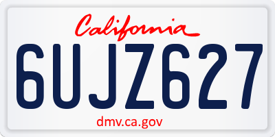 CA license plate 6UJZ627