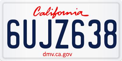 CA license plate 6UJZ638