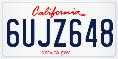 CA license plate 6UJZ648