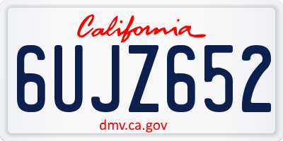 CA license plate 6UJZ652