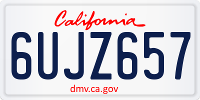 CA license plate 6UJZ657