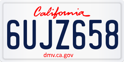 CA license plate 6UJZ658