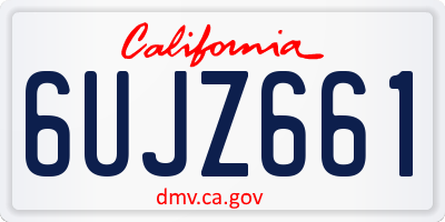 CA license plate 6UJZ661
