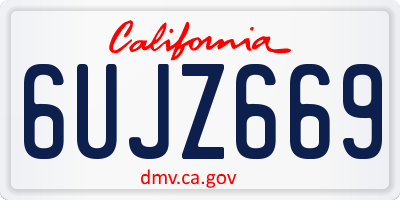 CA license plate 6UJZ669