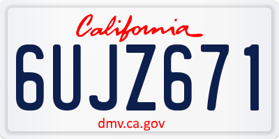 CA license plate 6UJZ671