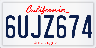 CA license plate 6UJZ674