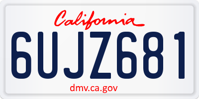 CA license plate 6UJZ681