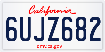 CA license plate 6UJZ682
