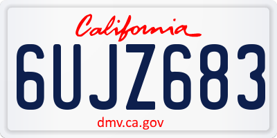 CA license plate 6UJZ683