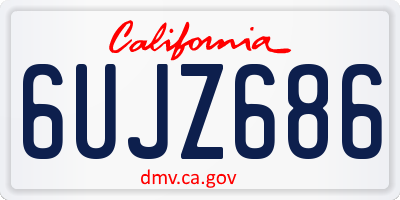 CA license plate 6UJZ686