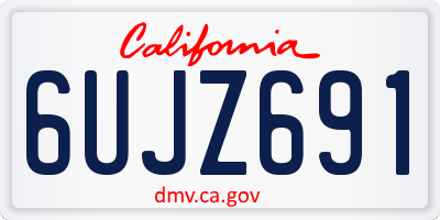 CA license plate 6UJZ691