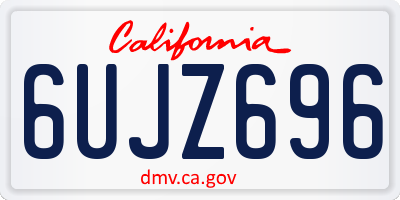 CA license plate 6UJZ696