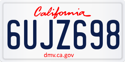 CA license plate 6UJZ698