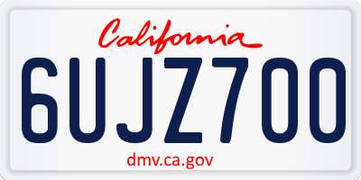 CA license plate 6UJZ700