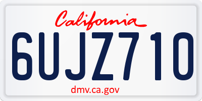 CA license plate 6UJZ710