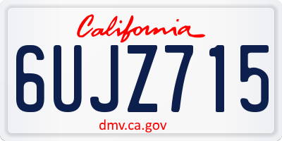 CA license plate 6UJZ715