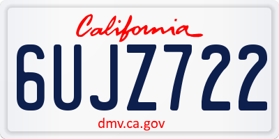 CA license plate 6UJZ722