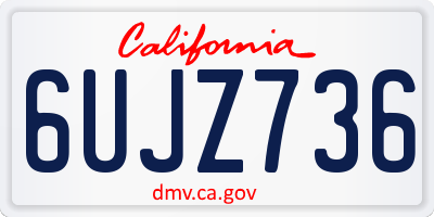CA license plate 6UJZ736
