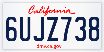 CA license plate 6UJZ738
