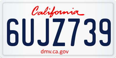 CA license plate 6UJZ739