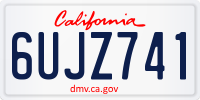 CA license plate 6UJZ741