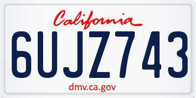 CA license plate 6UJZ743