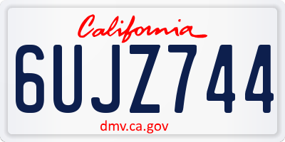 CA license plate 6UJZ744