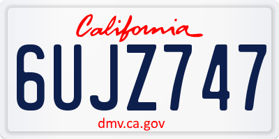 CA license plate 6UJZ747