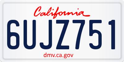 CA license plate 6UJZ751