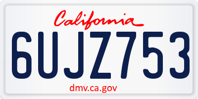 CA license plate 6UJZ753