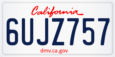 CA license plate 6UJZ757