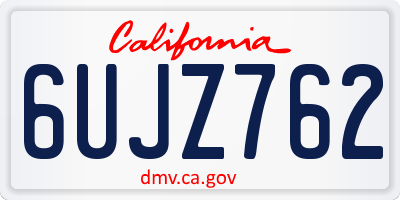 CA license plate 6UJZ762