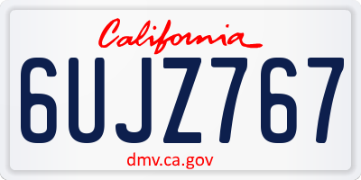 CA license plate 6UJZ767