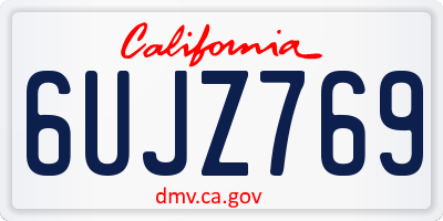 CA license plate 6UJZ769