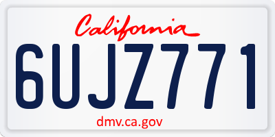 CA license plate 6UJZ771