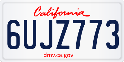 CA license plate 6UJZ773