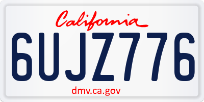 CA license plate 6UJZ776
