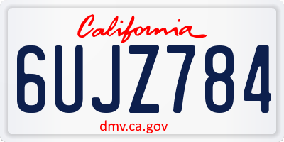 CA license plate 6UJZ784
