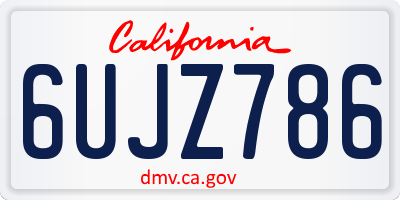 CA license plate 6UJZ786