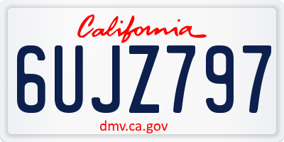 CA license plate 6UJZ797