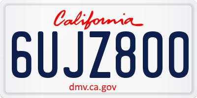 CA license plate 6UJZ800