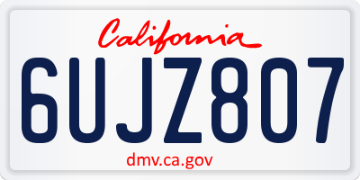 CA license plate 6UJZ807