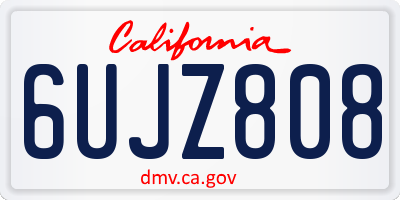 CA license plate 6UJZ808