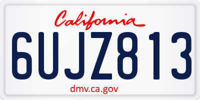 CA license plate 6UJZ813