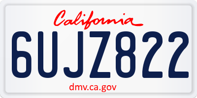 CA license plate 6UJZ822