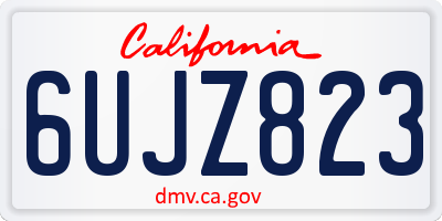 CA license plate 6UJZ823