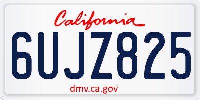 CA license plate 6UJZ825