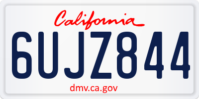 CA license plate 6UJZ844