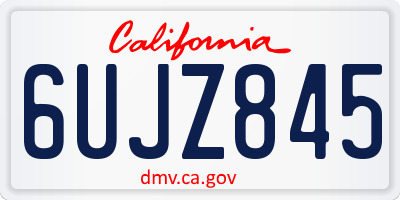 CA license plate 6UJZ845